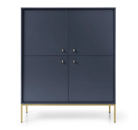 Möbelset Mono Dunkelblau Minimalistisches Design Wohnzimmermöbelset oder für das Wohnzimmer goldene metallische Elemente