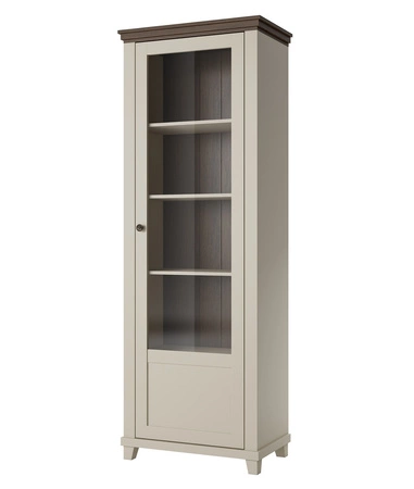 Vitrine Evora 71 cm beige / Eiche dunin rechts wird Liebhaber von ausdrucksstarken Interieur ideal für das Wohnzimmer und Esszimmer begeistern