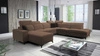 Ecksofa mit Schlaffunktion Kelly Sleek X hellbraun links extrem elegantes Ecksofa für Wohnzimmer mit verstellbaren Kopfstützen