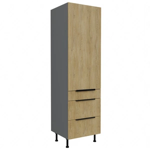 Corsico 60 DKS-215 3S 1F Küchenschrank mit Schubladen feuchtigkeits- und beschädigungsbeständige Metallkantengriffe