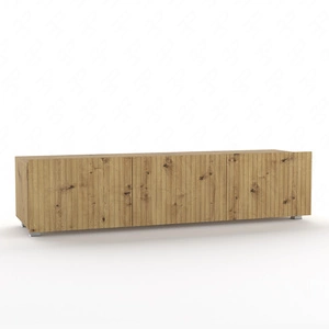 RTV Schrank Colder 150 cm Eiche Handwerker mit der Möglichkeit der Aussetzung stilvolle geriffelte Front elegante Form der Möbel in einem modernen Stil
