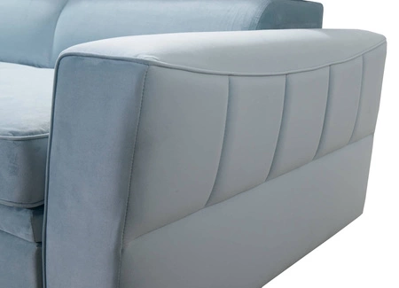 Ecksofa mit Schlaffunktion Rava III braun rechts Samt komfortables Ecksofa mit verstellbaren Kopfstützen und Bettzeugcontainer