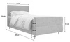 Boxspringbett Benet 90x200 Senfgelb im modernen skandinavischen Stil mit gepolstertem Kopf- und Fußteil Bett mit Staukasten