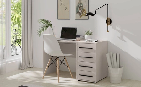 Schreibtisch Maxione 120 cm beige moderner Schreibtisch mit Schubladen universelles Design ideal für ein Jugendzimmer oder Büro