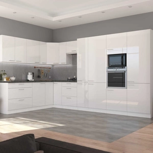Lumia Eck-Küchenmöbel-Set 230x370 cm glänzende Fronten Schrank Stil wird das Innere jeder Küche passen