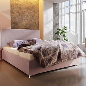 Hernani Polsterbett 160x200 puderrosa mit modernem Kopfteil ideal für Schlafzimmer