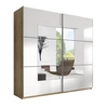 Beta Schiebeschrank 180 cm san remo hell/weiß Geräumiger Kleiderschrank mit Spiegel ist perfekt für Räume jeder Größe
