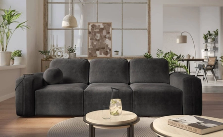 Sofa mit Schlaffunktion Arbon graphit bequemes und stilvolles Sofa für das Wohnzimmer weicher Plüschstoff verleiht einen einzigartigen Charakter