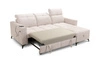 Ecksofa mit Schlaffunktion Laredo cremefarben rechte Seite komfortables und stilvolles Ecksofa mit Bettzeugcontainer