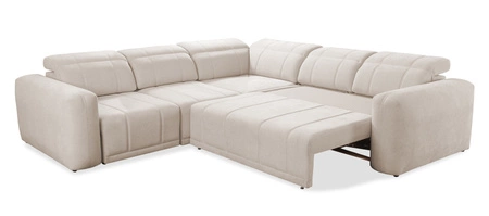 Ecksofa mit Schlaffunktion Cetara III braun links Ergonomisches Ecksofa mit verschiebbarer Rückenlehne und verstellbaren Kopfstützen