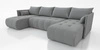 Ecksofa mit Schlaffunktion Selva U hellgrau Interessant präsentiertes Ecksofa aus strapazierfähigem Webstoff