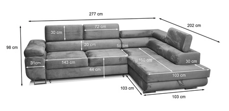 Ecksofa mit Schlaffunktion Ganta bottle green rechte Seite moderner Veloursstoff garantiert höchsten Komfort und Funktionalität