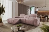 Ecksofa mit Schlaffunktion Castel rosa links komfortables und stilvolles Ecksofa mit Bettzeugcontainer