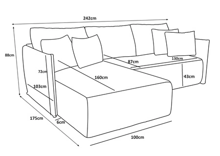 Schlafsofa Oroso Flasche grün links Sofa weichen Samtstoff mit hydrophober Beschichtung Bettzeug Container