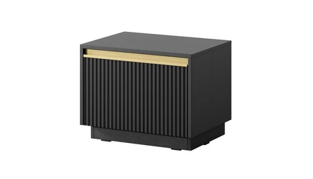 Imperial Nachttisch mit Schublade schwarz mit Hängeoption modischer Schlafzimmerschrank mit eleganter gefräster Front