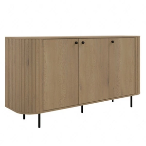 Kommode Ovalio 165 cm Eiche cremona minimalistische Form gemacht Kommode für Wohnzimmer stilvolle ovale Form dekorative Fräsung auf den Körper