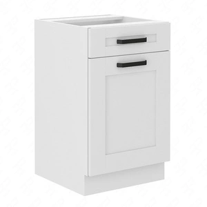 Bodenstehender Küchenschrank mit Schublade und Regal Livio 50 D 1F 1S BB Schrank dampf-, hitze- und auslaufsicher