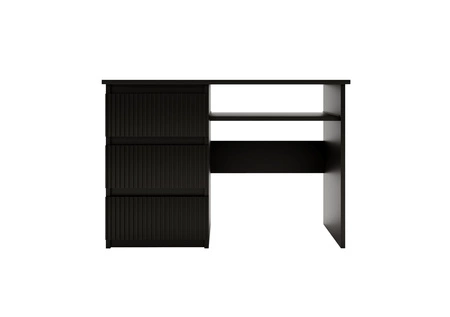 Schreibtisch mit Schubladen Flexi 110 cm schwarz vielseitiger Schreibtisch mit der Möglichkeit, Schubladen auf beiden Seiten zu installieren dekorative geriffelte Fronten