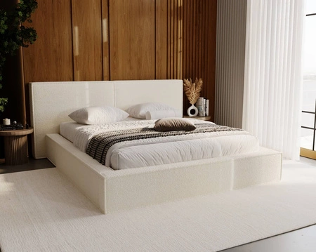 Polsterbett Palise 160x200 creme stilvolles Bett mit Bettzeugablage komfortables Kopfteil besticht durch sein elegantes Design