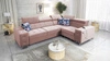 Ecksofa mit Schlaffunktion Hampton II quarzrosa rechte Seite stilvolles Ecksofa Bett weicher Samtpolsterung Stoff