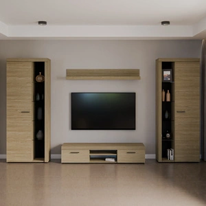 Wohnwand Rene XL Eiche geölt Perfektes Hängeelement für Liebhaber moderner Einrichtungen mit elegantem Charakter