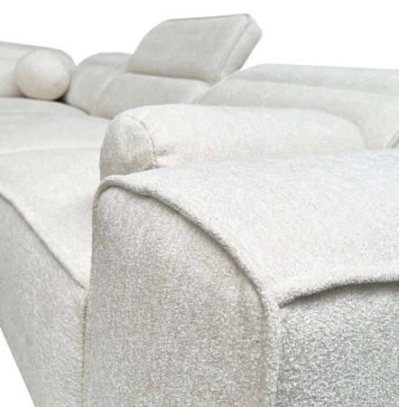 Ecksofa mit Schlaffunktion Viano VIII creme links modernes Ecksofa mit interessantem Design Container für Bettzeug