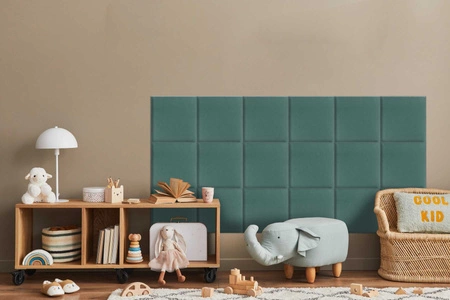 Gepolstertes Paneel Quadra 50x50 cm nautisch stilvolles Wandpaneel quadratischer Veloursstoff modisches Finish für jede Einrichtung