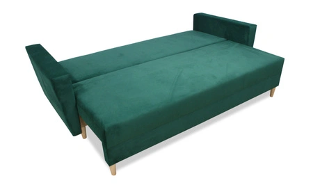 Sofa Telsze blau elegantes Sofa für Wohnzimmer in skandinavischer Form hölzerne hohe Beine Container für Bettzeug