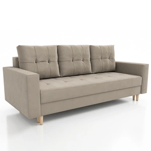 Sofa Vaso dunkelbeige bequemes Sofa für Wohnzimmer skandinavischen Stil hölzernen hohen Beinen Container für Bettzeug