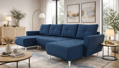 Ecksofa mit Schlaffunktion Felicie U dunkelblau Stilvolles und elegantes Ecksofa das zu skandinavischen Stilrichtungen passt