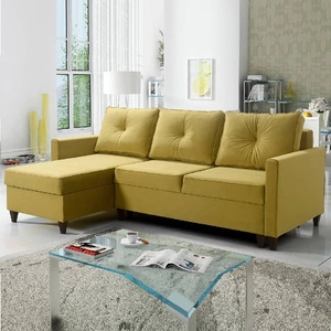 Ecksofa mit Schlaffunktion Terni oliv links Praktisches und funktionelles Ecksofa mit geräumigen Behältern für Bettzeug