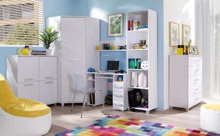 Kommode Maximus 50 cm weiß modernes Möbeldesign, Kanten mit speziellem ABS-Furnier verarbeitet