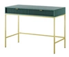 Konsolentisch Lovro pastellgrün mit Schubladen ein stilvolles und funktionelles Möbelstück für den Flur, das Wohnzimmer oder das Büro, goldfarbener Rahmen