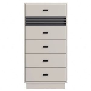 Kommode Estan 60 cm beige / anthrazit modernes Möbeldesign hochwertige Verarbeitung Kommodeneinfassung mit Spezialfurnier verarbeitet