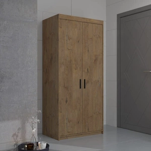 Kleiderschrank Rene 90 cm Eiche lefkas modernes Design und ABS beendet Kanten