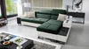 Ecksofa mit Schlaffunktion Alcamo grün/weiß rechts elegantes und stilvolles Ecksofa mit einer ausziehbaren praktischen Schublade an der Seite des Möbels