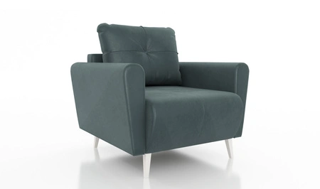 Sessel Felicie dunkelgrau eleganter Sessel für das Wohnzimmer mit einem geräumigen und weichen Sitz Holzbeine fügen visuelle Leichtigkeit