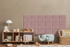 Gepolstertes Paneel Quadra 30x30 cm rosa stilvolles Wandpaneel quadratischer Veloursstoff modisches Finish für jede Einrichtung