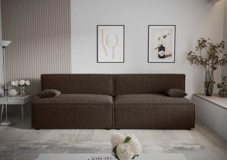 Brandon XL Schlafsofa braun modernes Design und breiter Funktionsstoff mit markanter Schlingenoberfläche