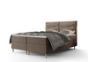 Boxspringbett Voltera 160x200 Hellbraun moderner skandinavischer Stil mit charakteristischem Kopfteil