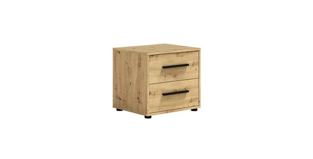 Nachttisch Maxione Eiche handwerklich elegant Schrank mit Schubladen für das Schlafzimmer funktionale Möbel in einem zeitlosen Design