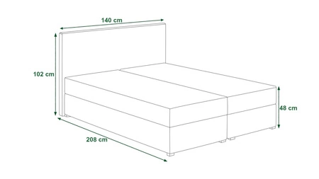 Boxspringbett Fargo 140x200 schwarz im modernen skandinavischen Stil mit markantem Kopfteil