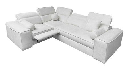 Ecksofa mit Schlaffunktion Viano II Lux grün linksseitiges Designer-Ecksofa für das Wohnzimmer mit komfortablem ausziehbarem Fußteil