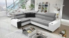 Ecksofa mit Schlaffunktion Dafni II grau weiß links geflochtenes Ecksofa mit Bettzeugstauraum Vollauszug