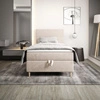 Boxspringbett Bing 120x200 beige im modernen skandinavischen Stil mit gepolstertem Kopfteil Bett mit Staukasten