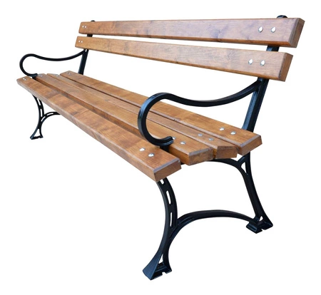 Gartenbank 180 cm FIEM-02-LKZP-180 Royal Gusseisen mit Rückenlehne Erlenholz lackiert