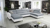 Ecksofa mit Schlaffunktion Savona VI arktikblau/weiß links komfortables Ecksofa für Wohnzimmer mit zwei Bettkästen 