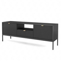 TV-Schrank Lovro 154 cm schwarz modernes Design wird die Liebhaber von markanten Interieurs begeistern