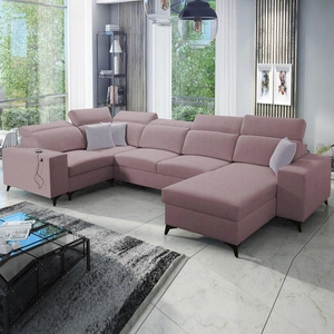 Ecksofa mit Schlaffunktion Kelly Sleek IV lavendel rosa rechte Ecke Schlafsofa mit Bettzeugkästen Webstoff