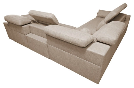 Ecksofa mit Schlaffunktion Tesalia III grau rechtsseitiges Komfort-Ecksofa mit verschiebbarer Rückenlehne zwei Container für Bettzeug